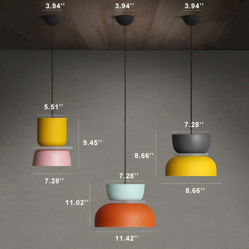 CozyLight Macaron LED-Pendellampe – Stilfuld & Farverig Belysning til Dit Hjem