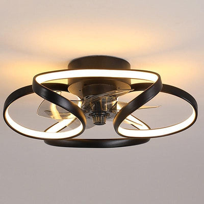 Flower LED Modern Flush Mount loftsventilatorlamper med fjernbetjening