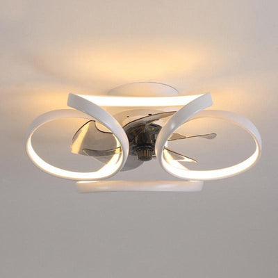 Flower LED Modern Flush Mount loftsventilatorlamper med fjernbetjening