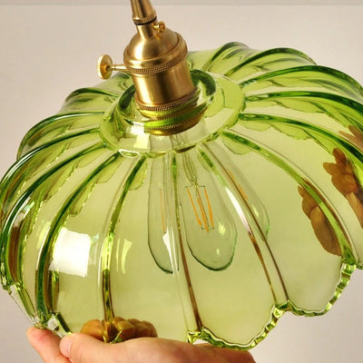 Vintage glaseret blomster hængende lampe